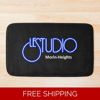Le Studio Bath Mat A White & Blue Logo MH White